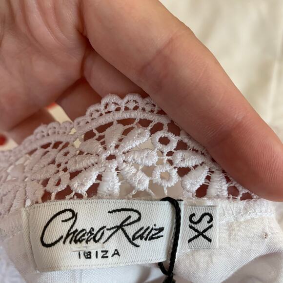 Charo Ruiz Zuma Eyelet Embroidered White Romper Womens XS New - Picture 10 of 16